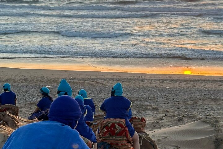 From Agadir or Taghazout : Sunset Camel Ride with BBQ & Music Sow